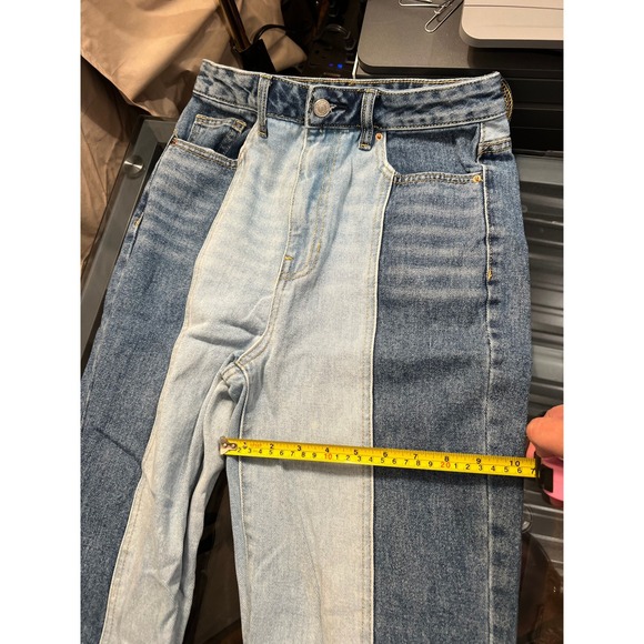 PacSun Two Tone Colorblock Boyfriend Jeans Size 27 Blue Denim - Picture 5 of 5